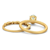 Two Piece Oval Natural Stone Bridal Ring