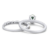 Two Piece Oval Natural Stone Bridal Ring