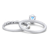 Two Piece Oval Natural Stone Bridal Ring