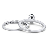 Two Piece Oval Natural Stone Bridal Ring