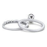 Two Piece Oval Natural Stone Bridal Ring