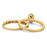 Two Piece Oval Natural Stone Bridal Ring
