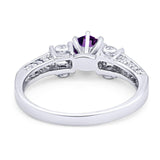 Art Deco Round Natural Stone Cocktail Ring