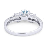 Art Deco Round Natural Stone Cocktail Ring