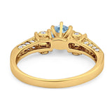 Art Deco Round Natural Stone Cocktail Ring