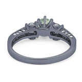 Art Deco Round Natural Stone Cocktail Ring