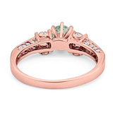 Art Deco Round Natural Stone Cocktail Ring