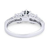 Art Deco Round Natural Stone Cocktail Ring