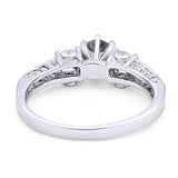 Art Deco Round Natural Stone Cocktail Ring