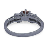 Art Deco Round Natural Stone Cocktail Ring