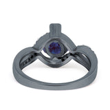 Art Deco Round Natural Stone Twisted Ring