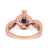 Art Deco Round Natural Stone Twisted Ring