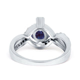 Art Deco Round Natural Stone Twisted Ring