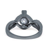 Art Deco Round Natural Stone Twisted Ring