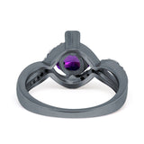 Art Deco Round Natural Stone Twisted Ring