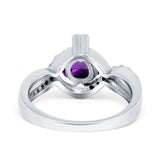 Art Deco Round Natural Stone Twisted Ring