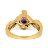 Art Deco Round Natural Stone Twisted Ring