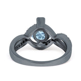 Art Deco Round Natural Stone Twisted Ring
