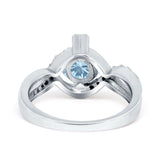 Art Deco Round Natural Stone Twisted Ring
