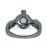 Art Deco Round Natural Stone Twisted Ring