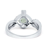 Art Deco Round Natural Stone Twisted Ring