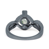 Art Deco Round Natural Stone Twisted Ring
