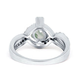 Art Deco Round Natural Stone Twisted Ring
