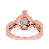 Art Deco Round Natural Stone Twisted Ring