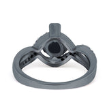 Art Deco Round Natural Stone Twisted Ring
