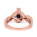 Art Deco Round Natural Stone Twisted Ring