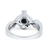 Art Deco Round Natural Stone Twisted Ring