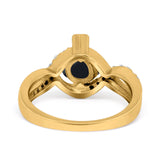Art Deco Round Natural Stone Twisted Ring