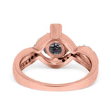 Art Deco Round Natural Stone Twisted Ring