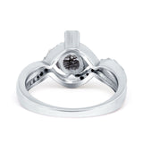 Art Deco Round Natural Stone Twisted Ring