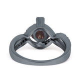 Art Deco Round Natural Stone Twisted Ring