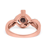 Art Deco Round Natural Stone Twisted Ring