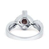 Art Deco Round Natural Stone Twisted Ring