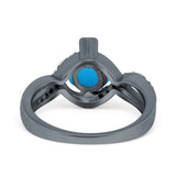 Art Deco Round Natural Stone Twisted Ring