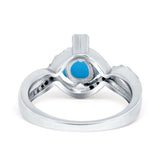 Art Deco Round Natural Stone Twisted Ring