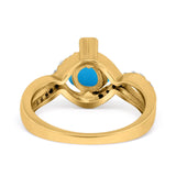 Art Deco Round Natural Stone Twisted Ring