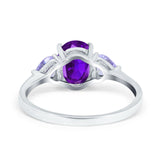 Art Deco Oval Natural Stone Trio Ring