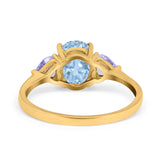 Art Deco Oval Natural Stone Trio Ring