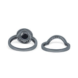 Two Piece Round Natural Stone Bridal Ring