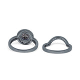 Two Piece Round Natural Stone Bridal Ring