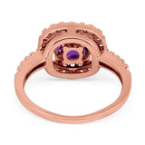 Vintage Style Round Natural Stone Halo Ring