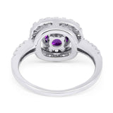 Vintage Style Round Natural Stone Halo Ring