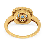 Vintage Style Round Natural Stone Halo Ring