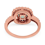 Vintage Style Round Natural Stone Halo Ring