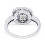 Vintage Style Round Natural Stone Halo Ring