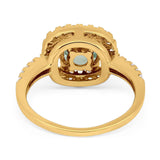 Vintage Style Round Natural Stone Halo Ring